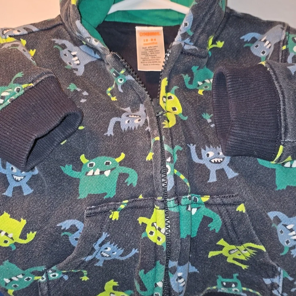 Gymboree Boys Monster Zip-Up Hoodie 12 - 24 Months